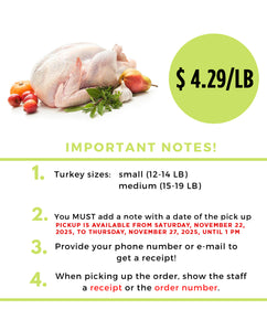 FRESH TURKEY ORDERS